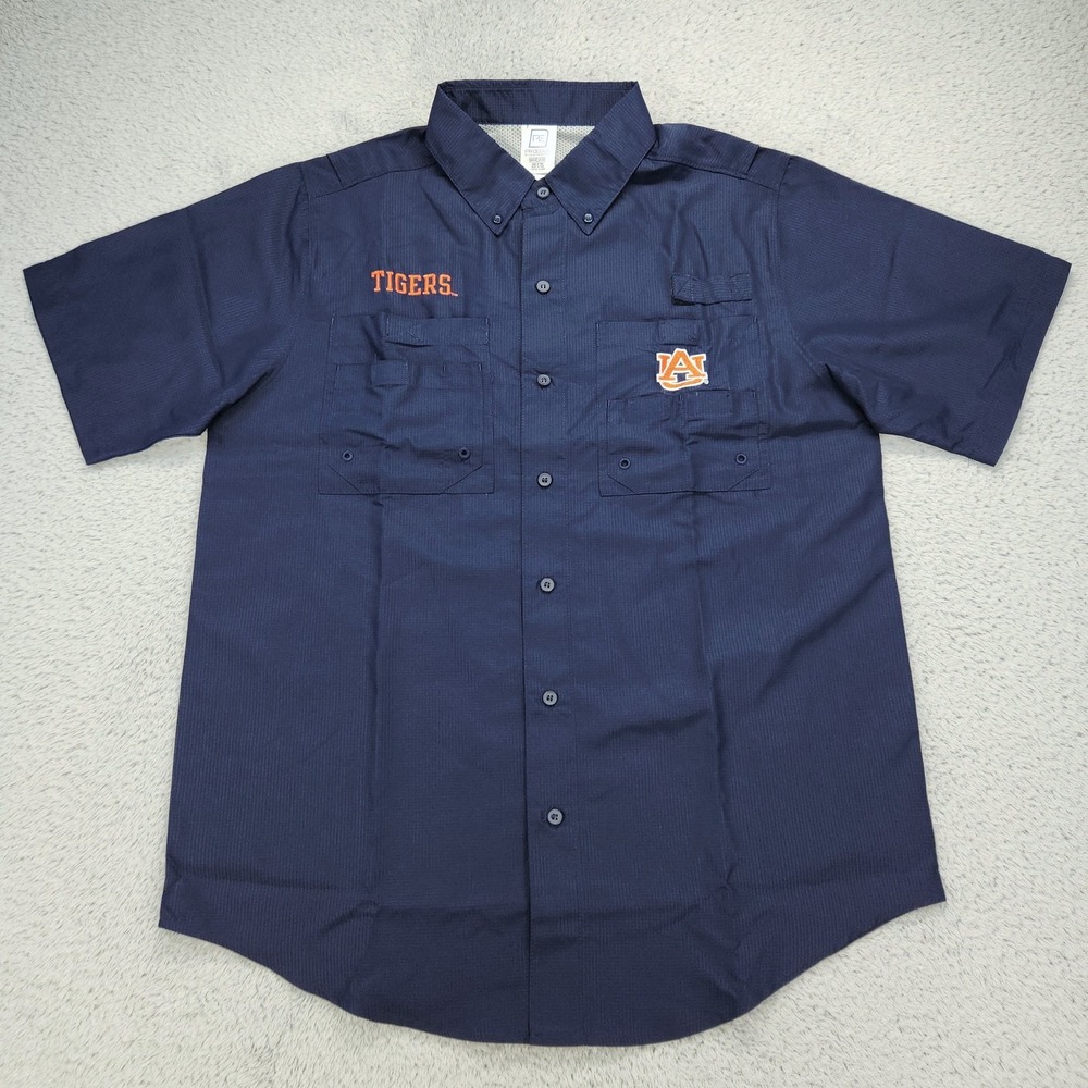 Auburn Tigers Shirt Mens Medium Navy NCAA Football Proedge Fishing UPF 50+
